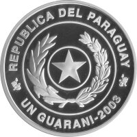 Paraguay 1 Guarani 2003 - XVIII. Fußball WM 2006 in Deutschland "Zweikampf" - Silber PP