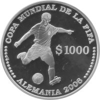Uruguay 1.000 Pesos 2003 - XVIII. Fußball WM 2006...