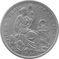 Peru 1 Sol 1923 - Umlaufmünze - Silber