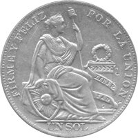 Peru 1 Sol 1934 - Umlaufmünze - Silber