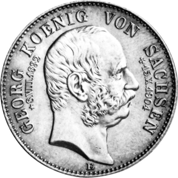 J.132 Sachsen 2 Mark 1904 König Georg zum Tod - vz