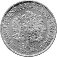 J.331 Weimarer R. 5 Mark 1928 -F- "Umlaufmünze...