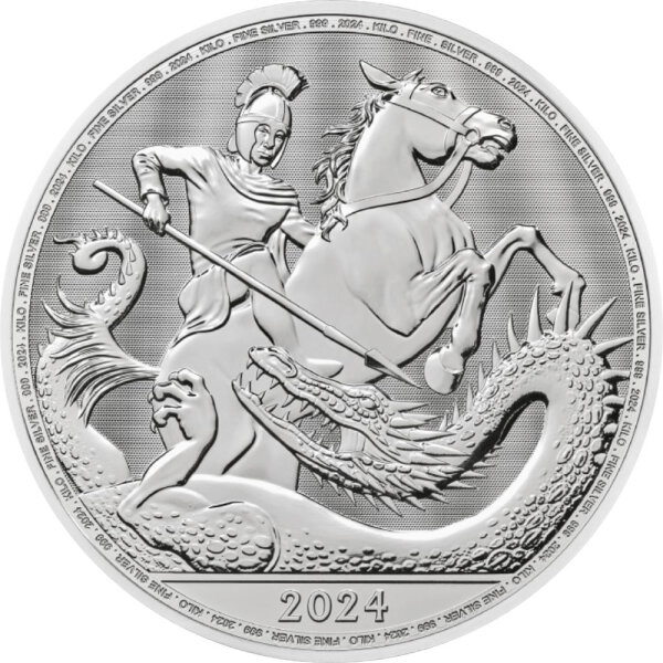 UK St. George and the Dragon 2024 1000 Gramm Silber
