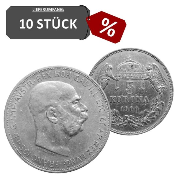 Österreich / Ungarn 10 Stück 5 Kronen 1900 - 1909 Franz Joseph I
