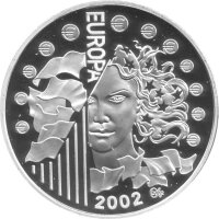 Frankreich 1,5 Euro 2002 - Euroeinführung -  Silber PP