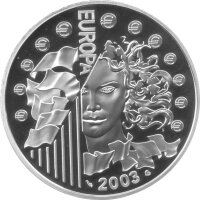 Frankreich 1,5 Euro 2003 - Erster Jahrestag der Euroeinführung -  Silber PP