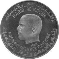 Tunesien 10 x 1 Dinar 1969 - Geschichte Tunesiens- Silber PP