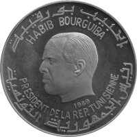 Tunesien 10 x 1 Dinar 1969 - Geschichte Tunesiens- Silber PP