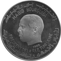 Tunesien 10 x 1 Dinar 1969 - Geschichte Tunesiens- Silber PP