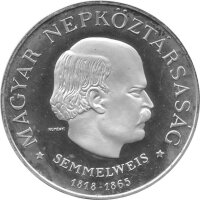Ungarn Set 50 + 100 Forint 1968 - 150. Geburtstag von Ignaz Semmelweis - Silber PP