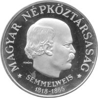 Ungarn Set 50 + 100 Forint 1968 - 150. Geburtstag von Ignaz Semmelweis - Silber PP