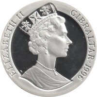 Gibraltar 1 Crown 1996 - X. UEFA Fußball EM 1996 in England "GOALIATH" - Silber PP