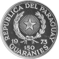 Paraguay 150 Guarani 1973 - Perönlichkeiten "José Félix Estigarribia" - Silber PP