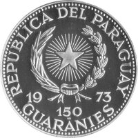 Paraguay 150 Guarani 1973 - Perönlichkeiten "Francisco Solano López" - Silber PP