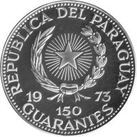 Paraguay 150 Guarani 1973 - Perönlichkeiten "Bernardino Caballero" - Silber PP