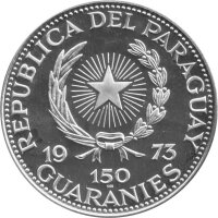 Paraguay 150 Guarani 1973 - Perönlichkeiten "Johann Wolfgang von Goethe" - Silber PP
