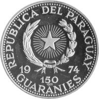 Paraguay 150 Guarani 1974 - Perönlichkeiten "Otto von Bismarck" - Silber PP