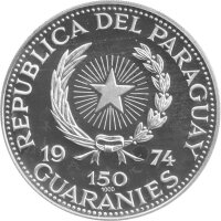 Paraguay 150 Guarani 1974 - Perönlichkeiten "Albert Einstein" - Silber PP