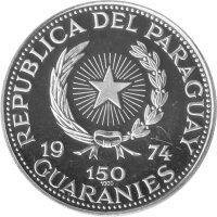 Paraguay 150 Guarani 1974 - Perönlichkeiten "Giuseppe Garibaldi" - Silber PP