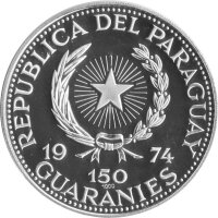 Paraguay 150 Guarani 1974 - Perönlichkeiten "Konrad Adenauer" - Silber PP