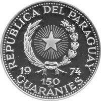Paraguay 150 Guarani 1974 - Perönlichkeiten "Winston Churchill" - Silber PP