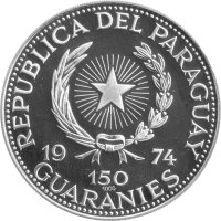 Paraguay 150 Guarani 1974 - Perönlichkeiten "Papst Johannes XXIII." - Silber PP