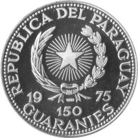 Paraguay 150 Guarani 1975 - Bauwerke - "Freundschaftsbrücke" - Silber PP