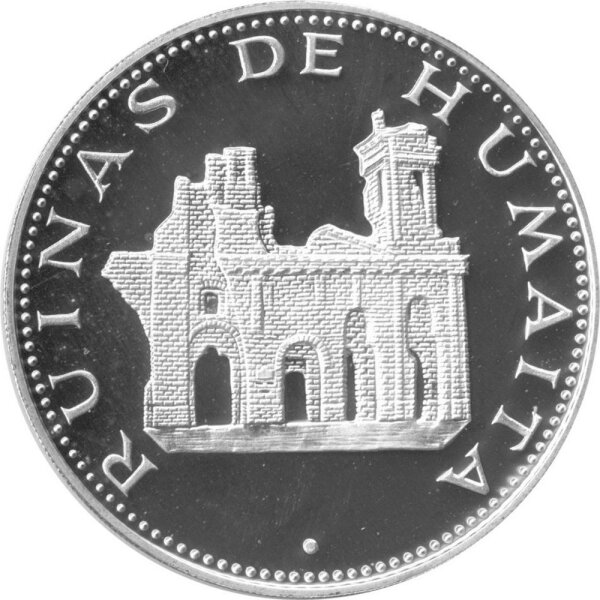 Paraguay 150 Guarani 1975 - Bauwerke - "Ruinen von Humaitát" - Silber PP