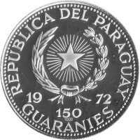 Paraguay 150 Guarani 1972 - XX. Olympische Sommerspiele 1972 in München "Hochsprung" - Silber PP