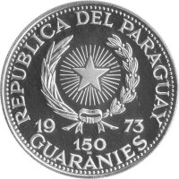 Paraguay 150 Guarani 1973 - XX. Olympische Sommerspiele 1972 in München "Boxen" - Silber PP