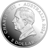 Australien Dolphin 6. Ausgabe Hourglass Dolphin - Stundenglasdelfin 2024 1 oz Silber | Polierte Platte