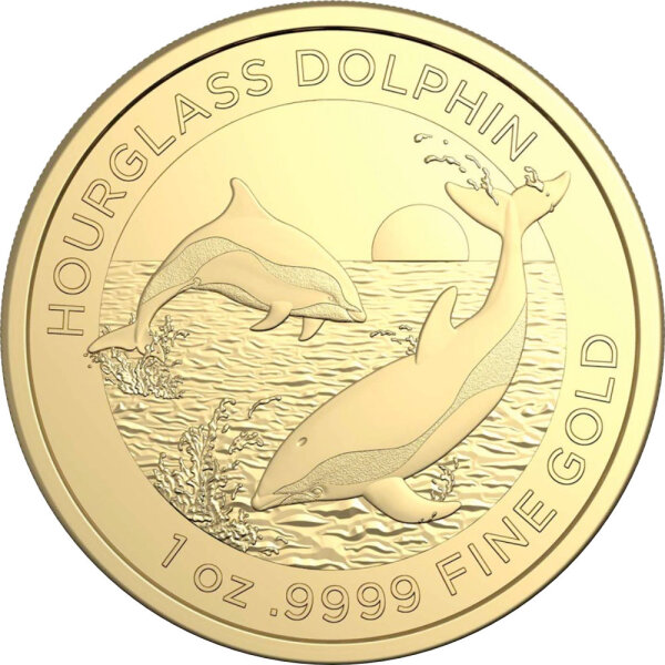 Australien Dolphin 6. Ausgabe Hourglass Dolphin - Stundenglasdelfin 2024 1 oz Gold