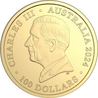 Australien Dolphin 6. Ausgabe Hourglass Dolphin - Stundenglasdelfin 2024 1 oz Gold