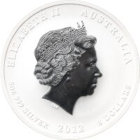 Australien Lunar II 2012 Jahr des Drachen 5 oz Silber teilkoloriert "rot"