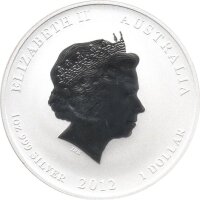 Australien Lunar II 2012 Jahr des Drachen 1 oz Silber teilkoloriert "braun"