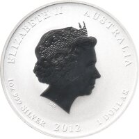 Australien Lunar II 2012 Jahr des Drachen 1 oz Silber teilkoloriert "blau"