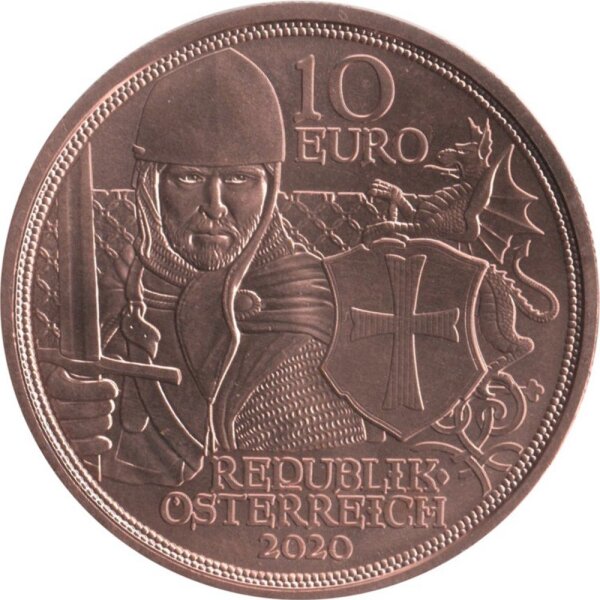 Österreich 10 Euro 2020 - Mit Kettenhemd und Schwert "Mut und Tapferkeit" - Kupfer