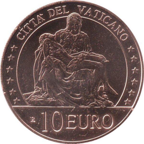 Vatikan 10 Euro 2020 - Kunst und Glaube "Pietà von Michelangelo" - Kupfer