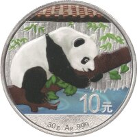 China Panda 2016 30 Gramm Silber - Coloriert