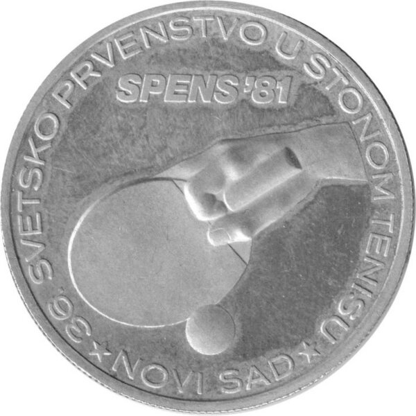 Jugoslawien 1.000 Dinar 1981 - Tischtennisweltmeisterschaft 1981 - Silber PP