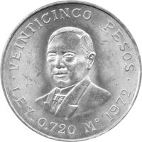 Mexiko 25 Pesos 1972 - 100. Todestag von Benito Juarez -...