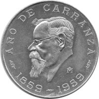 Mexiko 5 Pesos 1959 - 100. Geburtstag Venustiano Carranza...