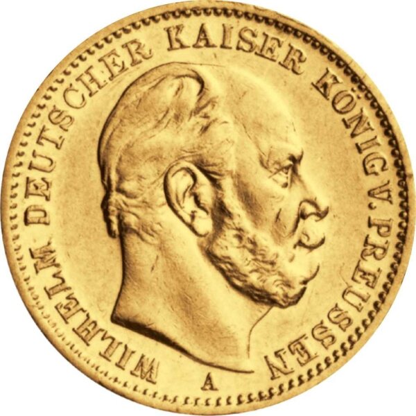 J.246 Preußen 20 Mark 1873 "A" - Kaiser Wilhlem I. Gold - Erhaltung: vz