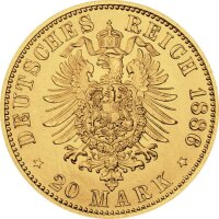 J.246 Preußen 20 Mark 1873 "A" - Kaiser Wilhlem I. Gold - Erhaltung: vz
