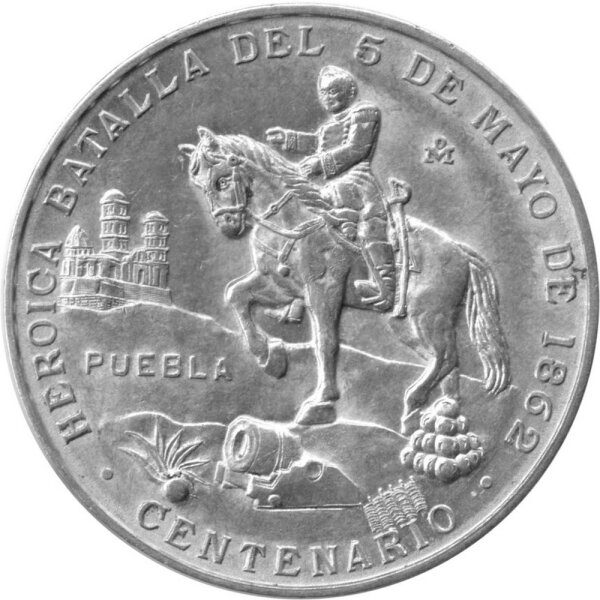 Mexiko Medaille 1962 - 100 Jahre Schlacht von Puebla - Silber