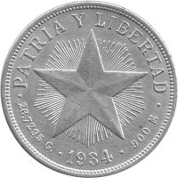 Kuba 1 Peso 1934 - Umlaufmünze - Silber