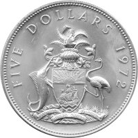 Bahamas 5 Dollars 1972 - Wappen - Silber