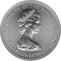 Bahamas 1 Dollar 1966-1973 - Fechterschnecke - Silber