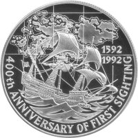 Falkland-Inseln 5 Pounds 1992 - 400 Jahre Entdeckung der...