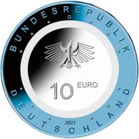 Deutschland 10 Euro 2021 "Auf dem Wasser" A - Niob veredelung Polierte Platte